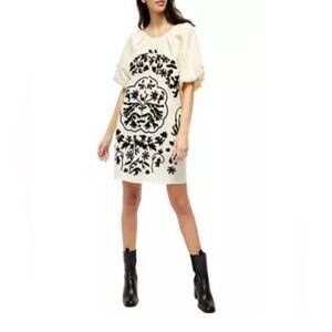 Free People Women’s Fiona Embroidered Mini Dress / Ivory Combo / Size XS